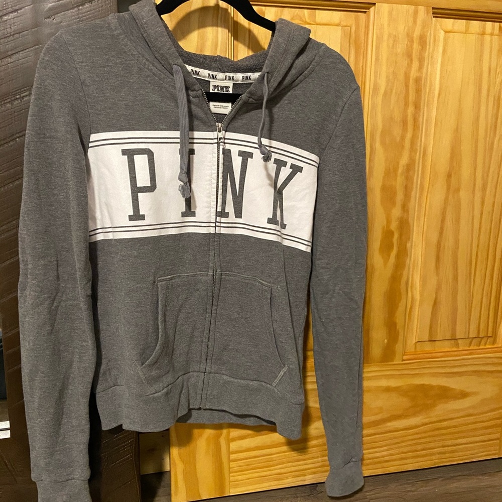 Grey zip up hoodie
